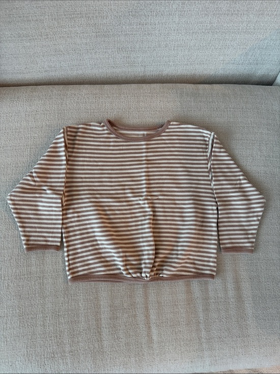 Milimb Other - Striped Crewneck Sweatshirt for Kids - Brown & White